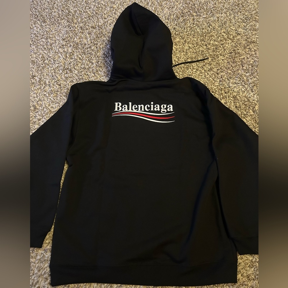 Balenciaga Wave Bernie Logo Hoodie Black